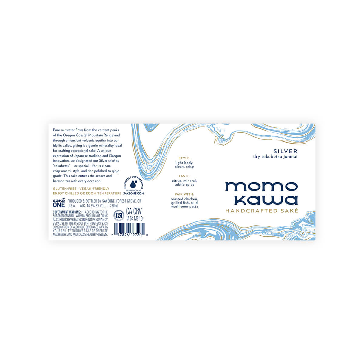 Momokawa “Silver” front label