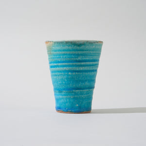 Turkish Blue Shigaraki Cup, side view