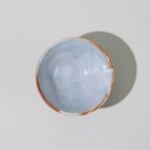 Sorisakazuki Cup with Light Gray Shino, top view