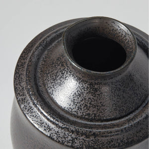 Black Tokkuri With Warmer, upward angled close view