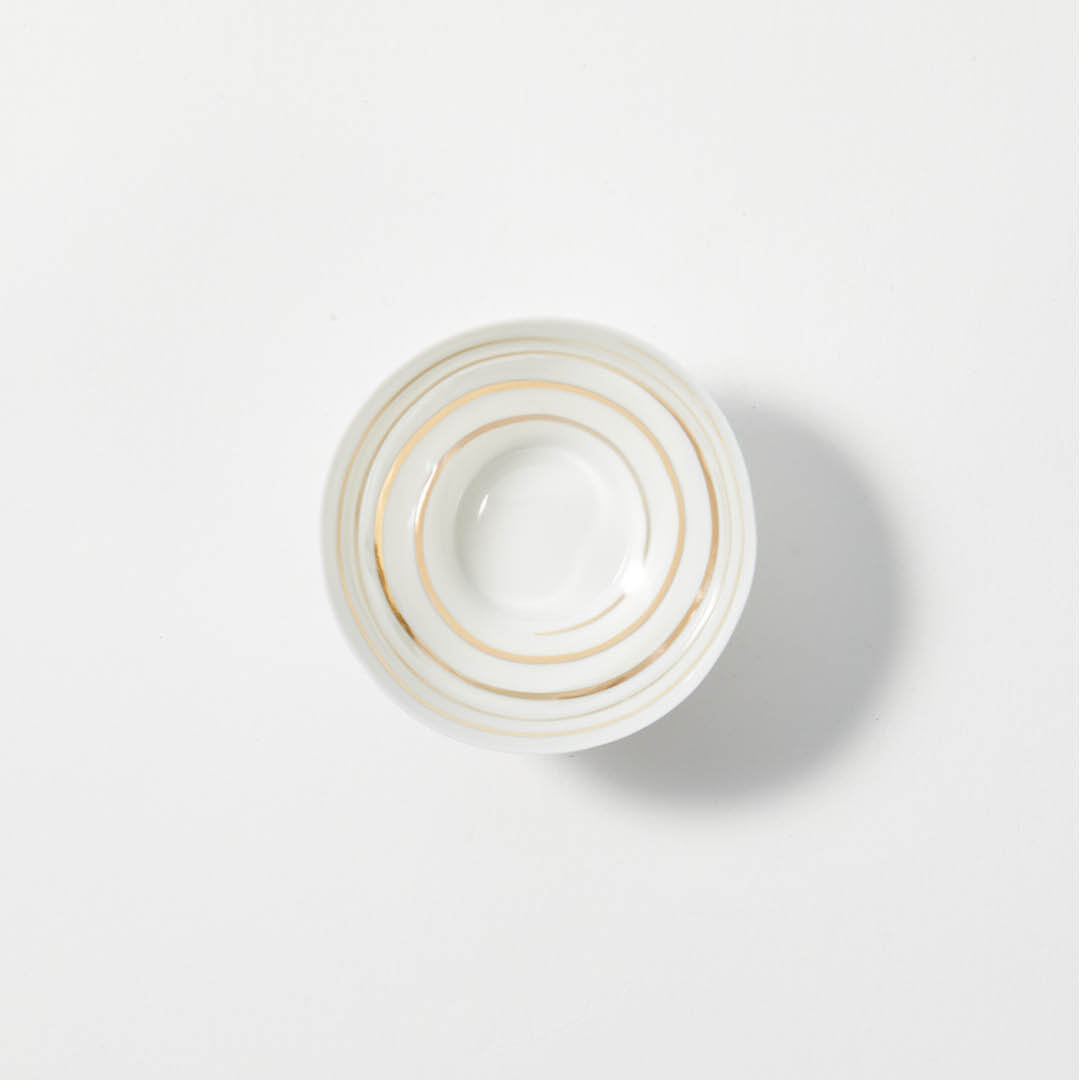 Ultra Thin Cup (Gold and Silver Spiral), top view
